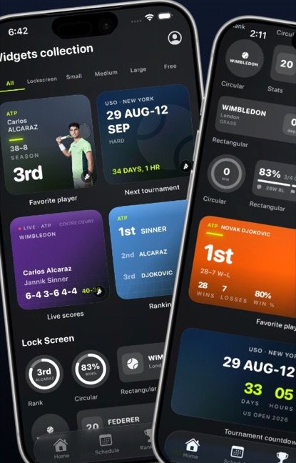 Courtify widgets collection on Home Screen and Lock Screen